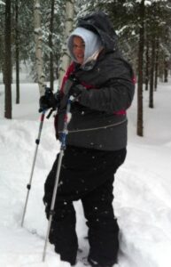 Snowshoeing at Alaska Pacific University, Brittany's alma mater.
