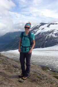 Nicole Budine on the Harding Icefield hike in Kenai Fjords National Park.