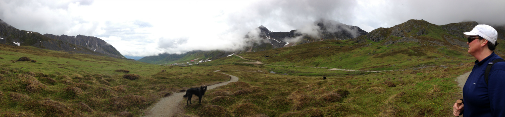 Vicki Clark at Hatcher Pass with her dog Loki.