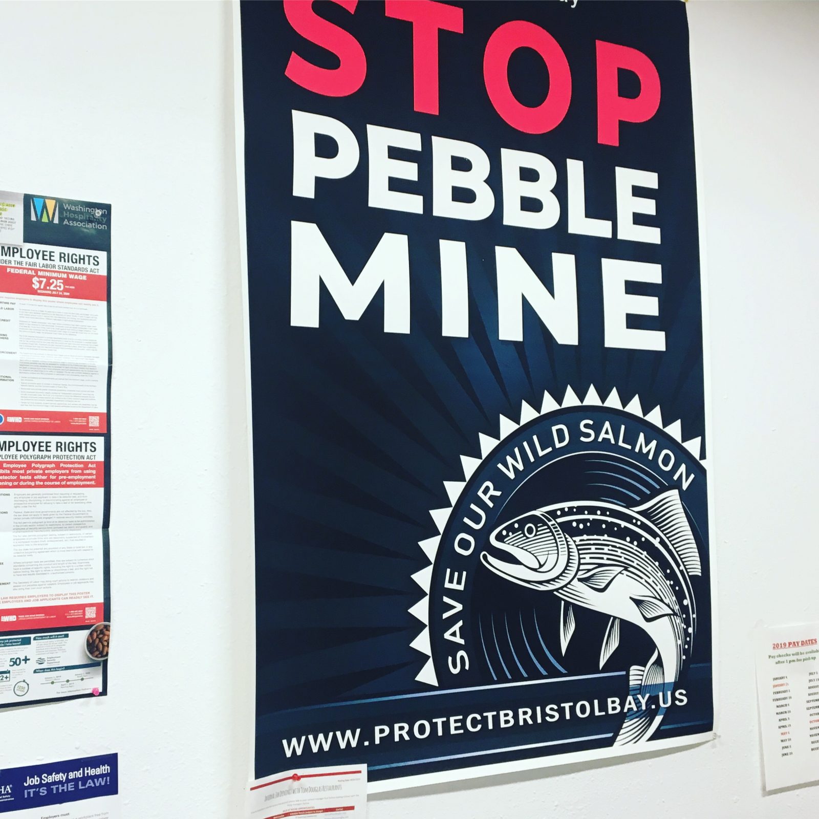 The no Pebble mine signs made us feel at home.