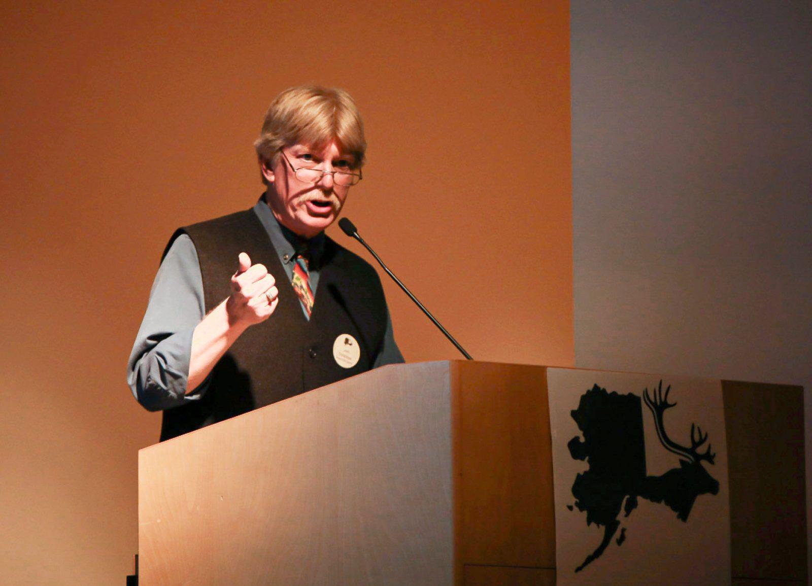 Jim Stratton speaks after receiving the ACF lifetime achievement award and joining the Trustees' hall of fame.